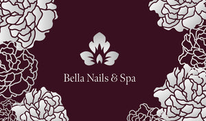 Crimson silver flowers business cards