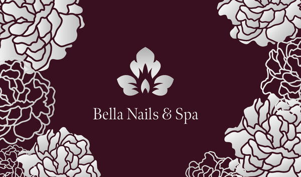 Crimson silver flowers business cards